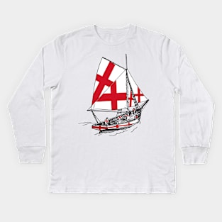 England Team Support United Kingdom Ship - Sailor Team of England Pride Kids Long Sleeve T-Shirt